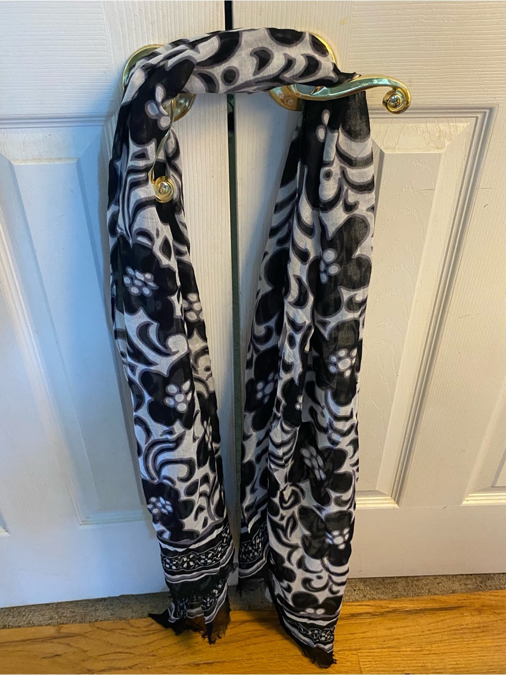 Vera Bradley Black and White Floral Print Scarf